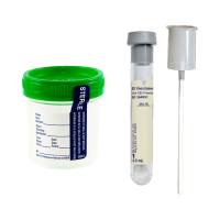 Supply #U01 C&S gray Urine Tube w/straw & #U02 - 90mL Sterile Cup with Green Lid