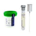 Supply #U01 C&S gray Urine Tube w/straw & #U02 - 90mL Sterile Cup with Green Lid